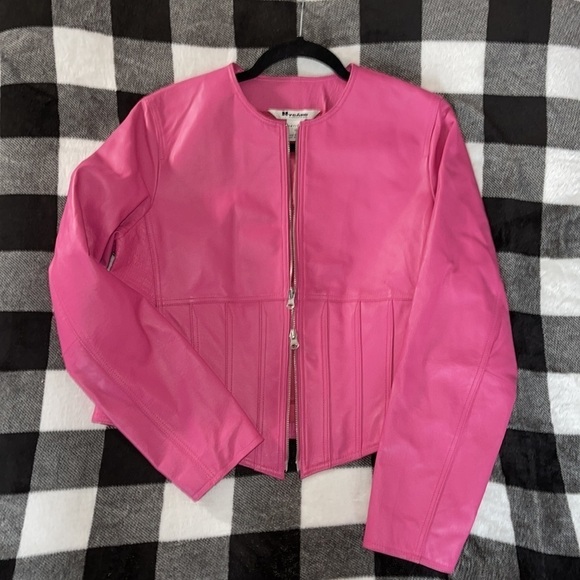 Vintage Nygard Collection Barbie Pink Leather Jacket - Picture 1 of 7